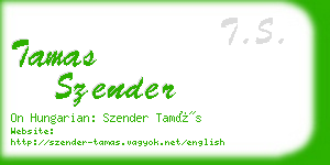 tamas szender business card